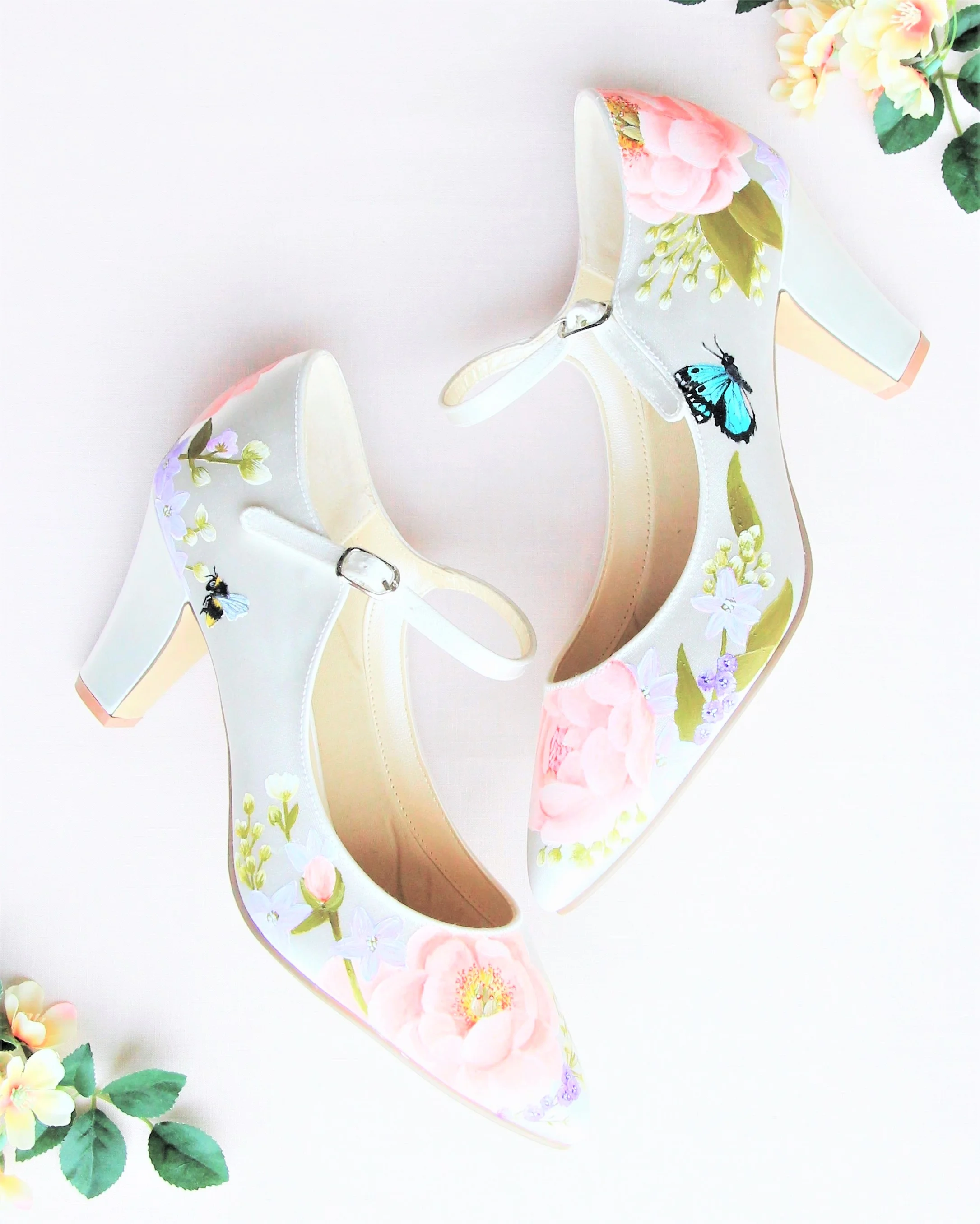Float Like A Butterfly Hand Painted Butterfly and Bumble Bee